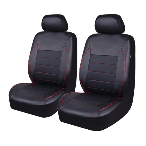 2 Front Red Чехлы для автомобильных сидений, универсальные аксессуары для интерьера, защита класса люкс из искусственной кожи для KIA Rio peugeot lada ford - Название цвета: 2 Front Red