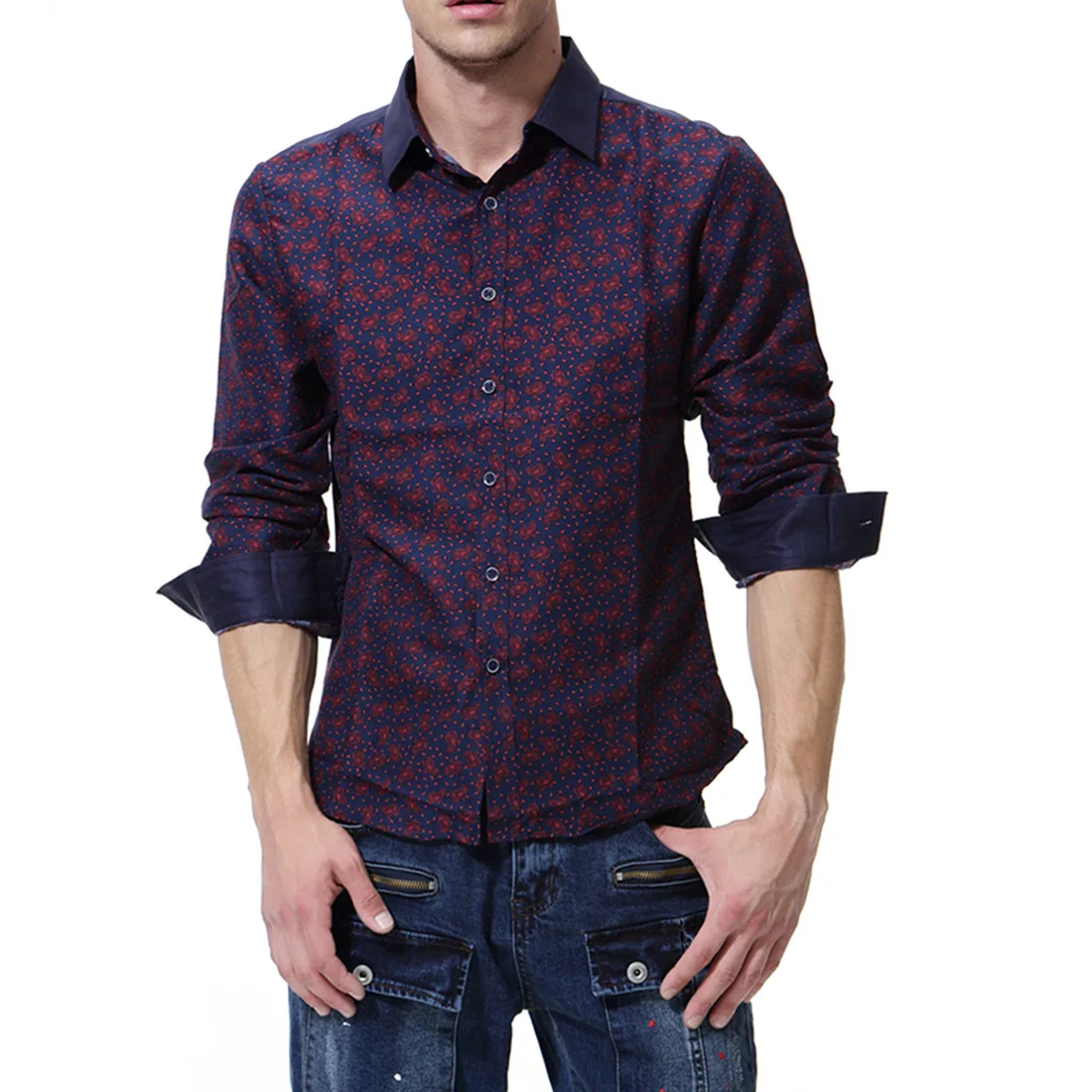 2018 Autumn New Style Men's casual long sleeved shirt collars camisa masculina camisas hombre modis Casual Cotton | Мужская одежда