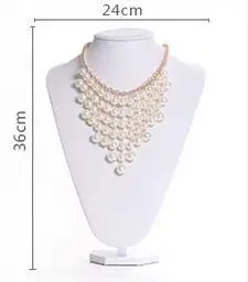 Height 36cm Мода белый PU ювелирные изделия Дисплей Бюст ожерелья подвески Манекен ювелирные изделия Стенд хранения колье держатель с 6 разной высоты - Цвет: Height 36cm