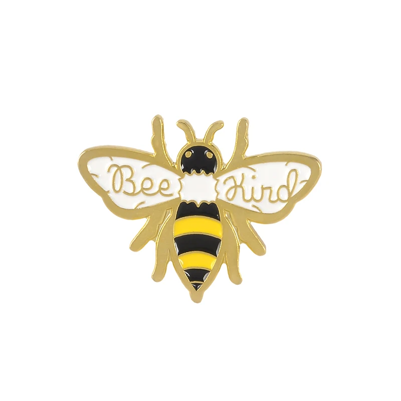 bee3 Коллекция "Лесной эльф", эмалированные булавки, Мультяшные броши в виде животных, лисы, пчелы, кролика, цветов, на лацкане, значки на заказ, подарок для девочек - Metal color: bee3