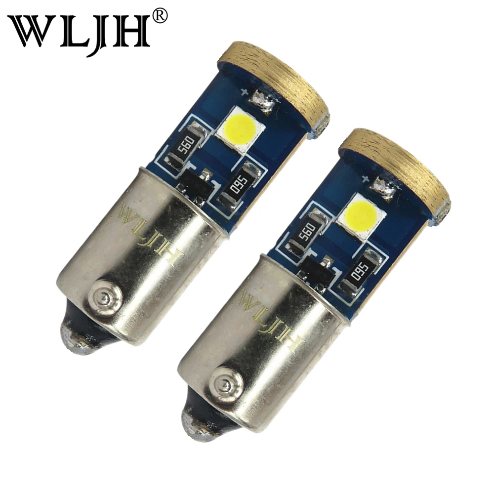WLJH 2x Canbus BA9S T4W светодиодный автомобильный светильник, зазор, поворотная сигнальная лампа, парковочная лампа, инструмент, кластер, купольный светильник