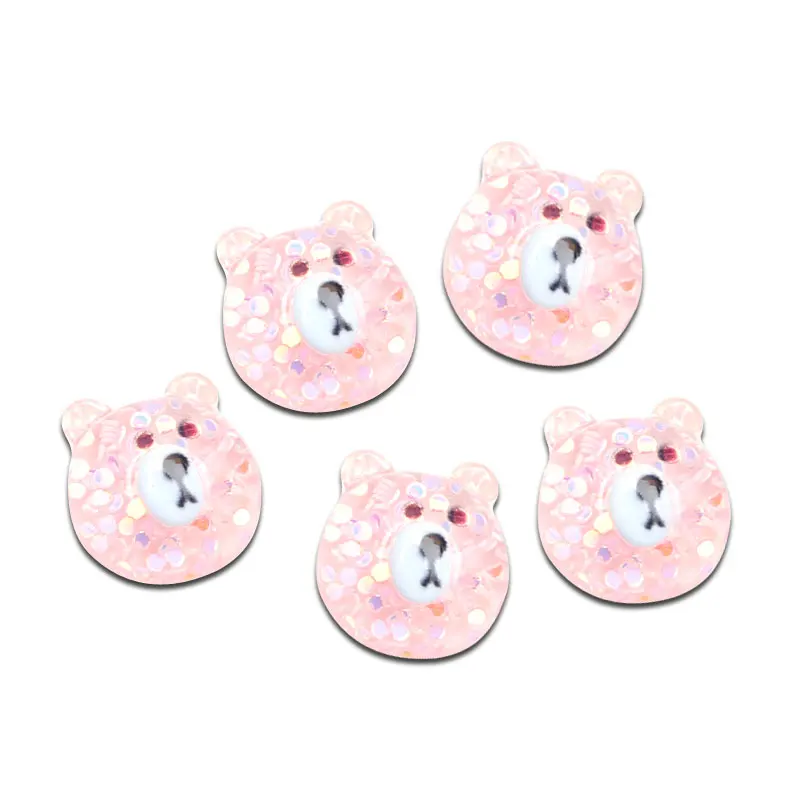

17x16mm Resin Mixed Glitter Bear Shape Decoration Crafts Flatback Cabochon Embellishments Scrapbooking DIY Accessories