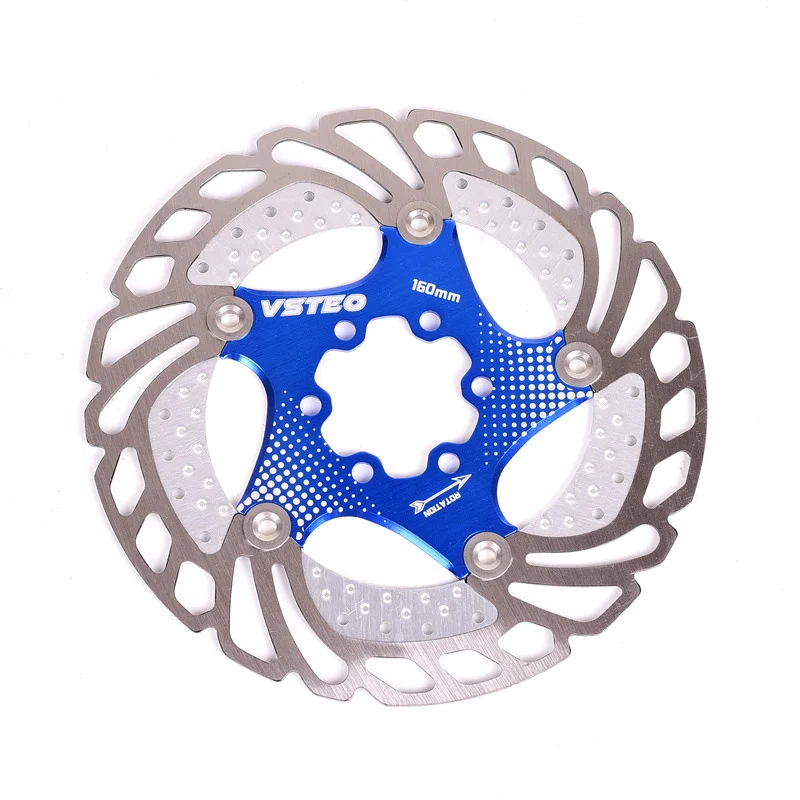 Blue 160mm Cooling Горный велосипед MTB DH 6 дюймов 160 мм 180 мм 203 мм плавающий дисковый тормоз ротор велосипедные роторы - Цвет: Blue 160mm Cooling