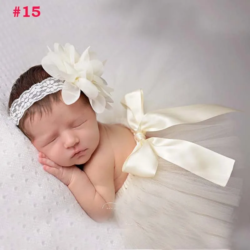 Skirt and Headband 7 Лидер продаж; фатиновая юбка-пачка для маленьких девочек и повязка на голову с цветами; Комплект для новорожденных; реквизит для фотосессии; подарок на день рождения; 10 цветов; ZT001 - Цвет: Skirt and Headband 7