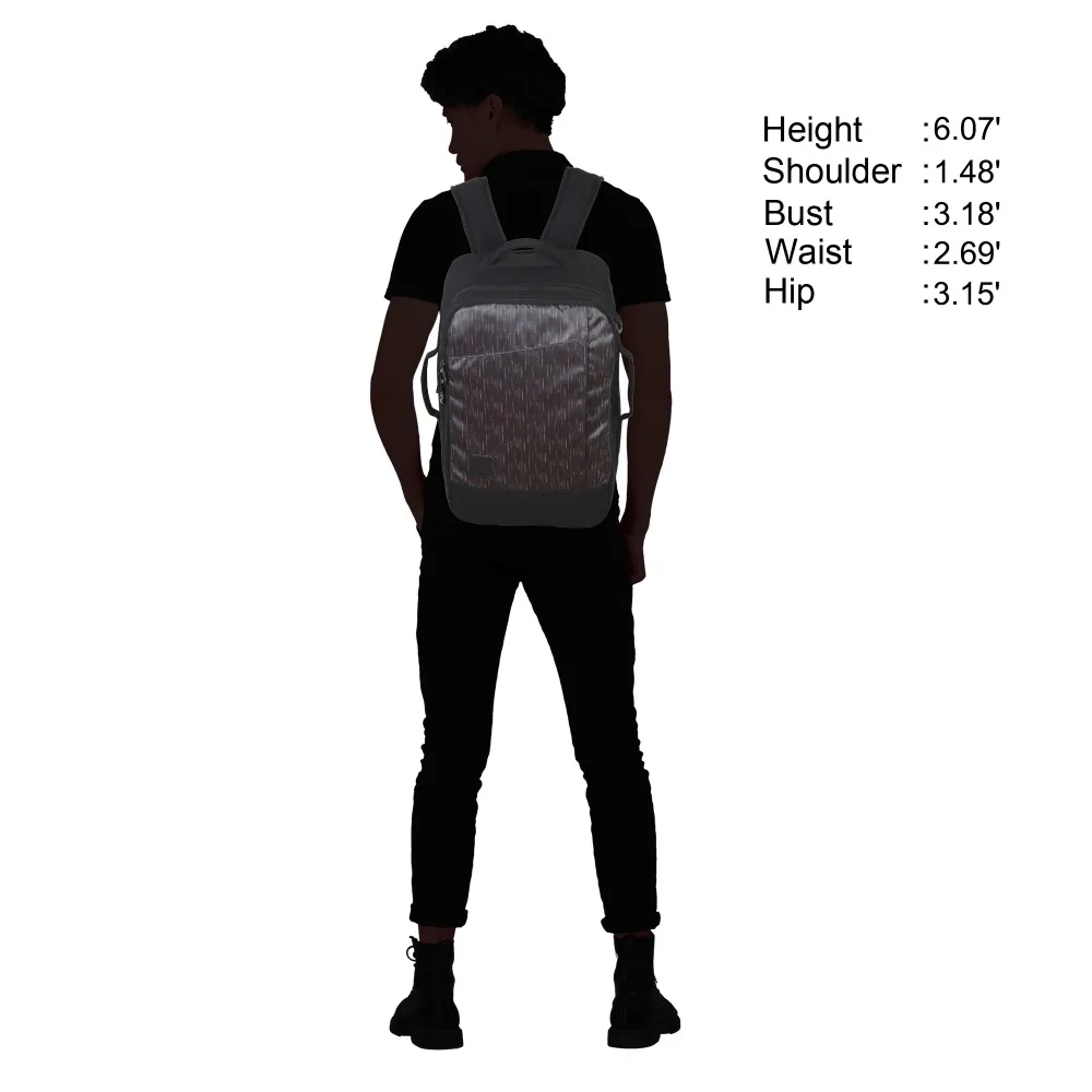 Черный рюкзак для путешествий большой емкости 30L мужской багаж сумка на плечо