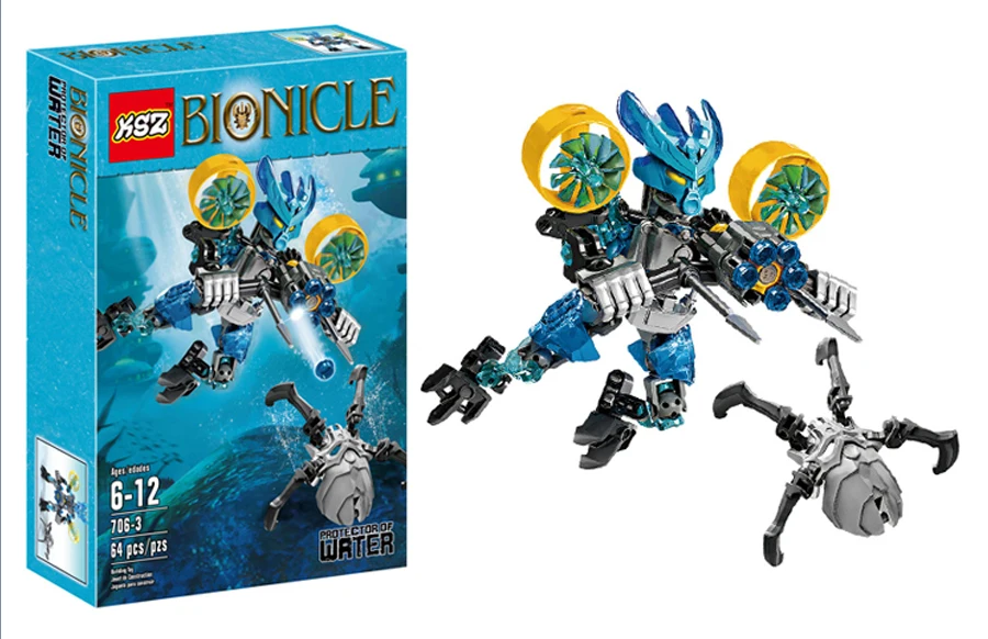 Smartable BIONICLE 6 шт./партия джунгли рок вода земля лед огонь фигурки строительный блок набор игрушек для мальчика совместимые все бренды