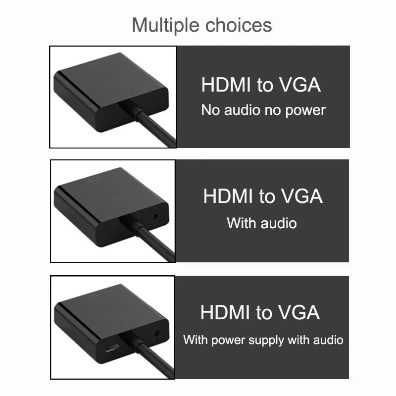 Basix HDMI совместимый с VGA адаптер папа к Famale конвертер 1080P цифро аналоговый видео