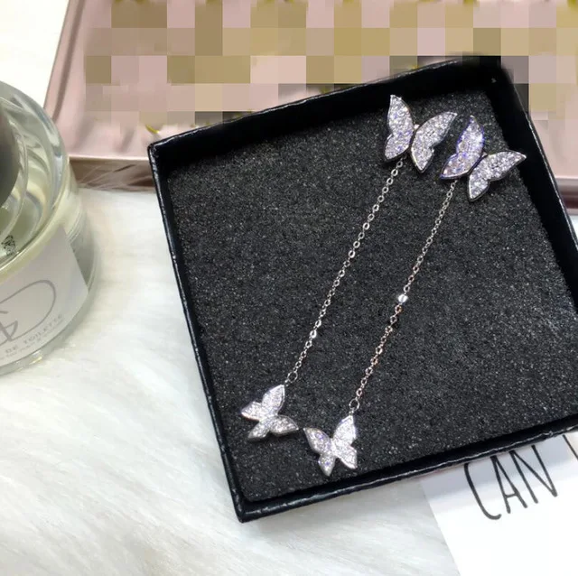 Женские серьги из стерлингового серебра 925 пробы с кристаллами циркония и