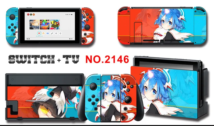 Для nintendo Switch Pain sticker консоль Dock Joy Con полное покрытие цветной бумажной кожи Закаленное стекло протектор экрана от 2000-2305