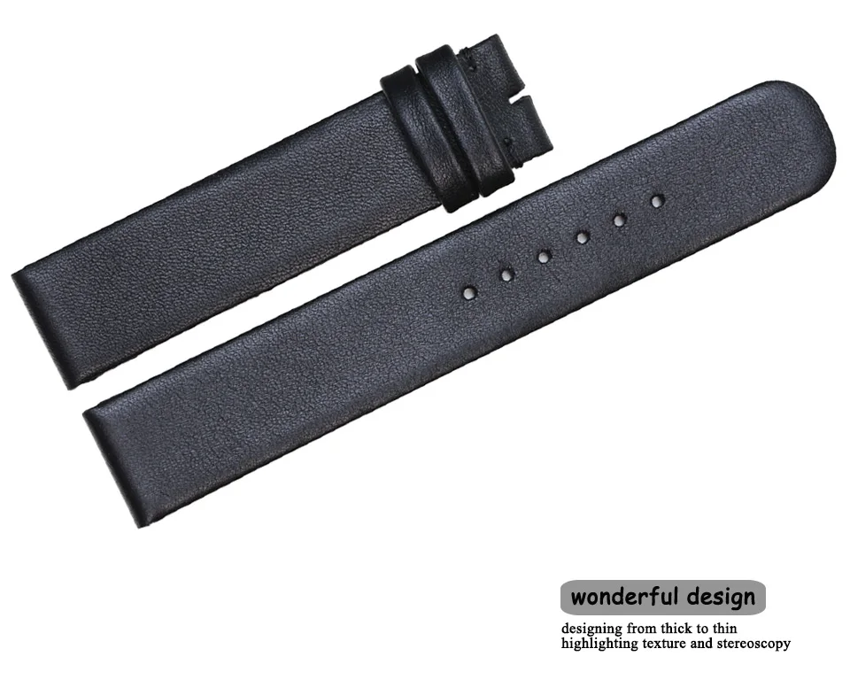 Pesno Genuine Leather Watch Band Black Watch Strap 12 16 18 20 24mm Suitable For Rado Esenza Belt Bracelet for Men and Women