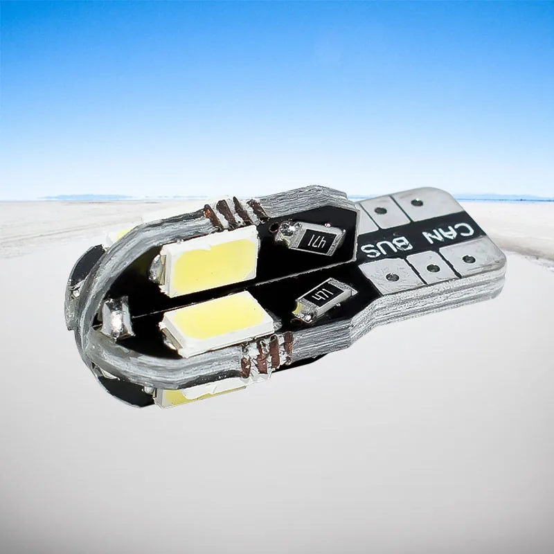100 шт. автомобильные светодиодсветодиодный лампы T10 8 SMD 5630 5730 без ошибок|light bulb touch