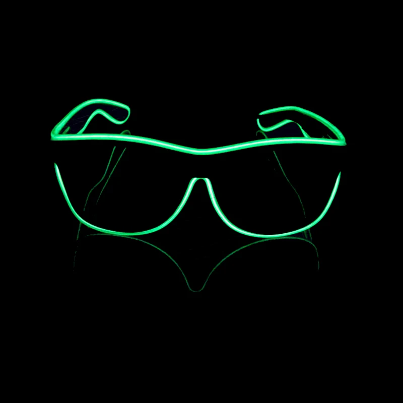 Green LED Glowing Glasses Flashing Glass EL Wires Novelty Party Decorative Club Lighting Cosplay Masks Gift Bright Light Sunglasses - Цвет: Green