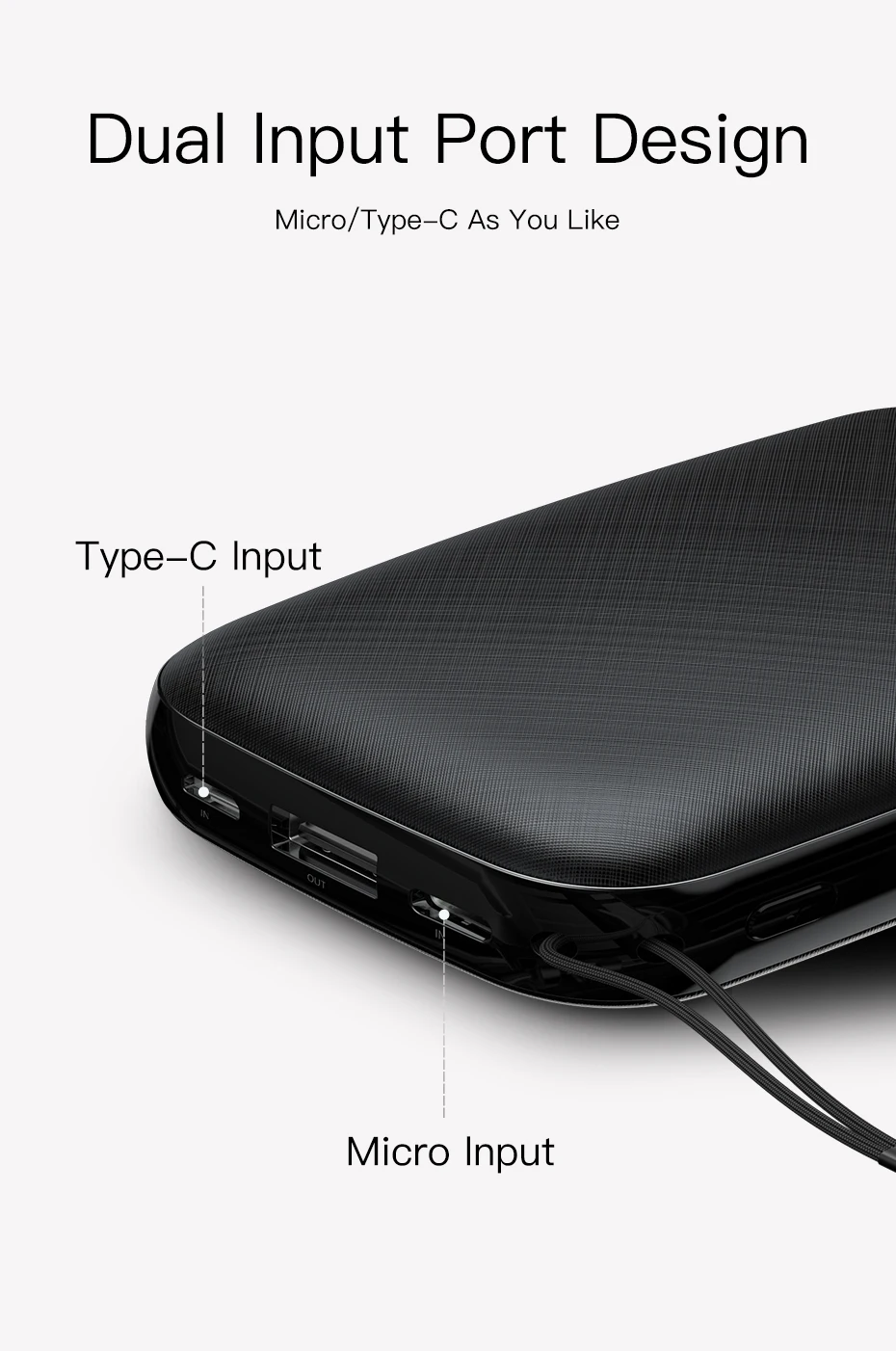Baseus mi ni power Bank 10000 мАч для iPhone X Xs Max портативный внешний аккумулятор power bank для samsung S9 S8 Note9 Xiaomi mi 9