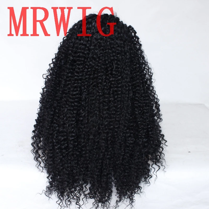 MRWIG афро кудрявый вьющиеся 26in 180% Плотность синтетические волосы на кружеве парик
