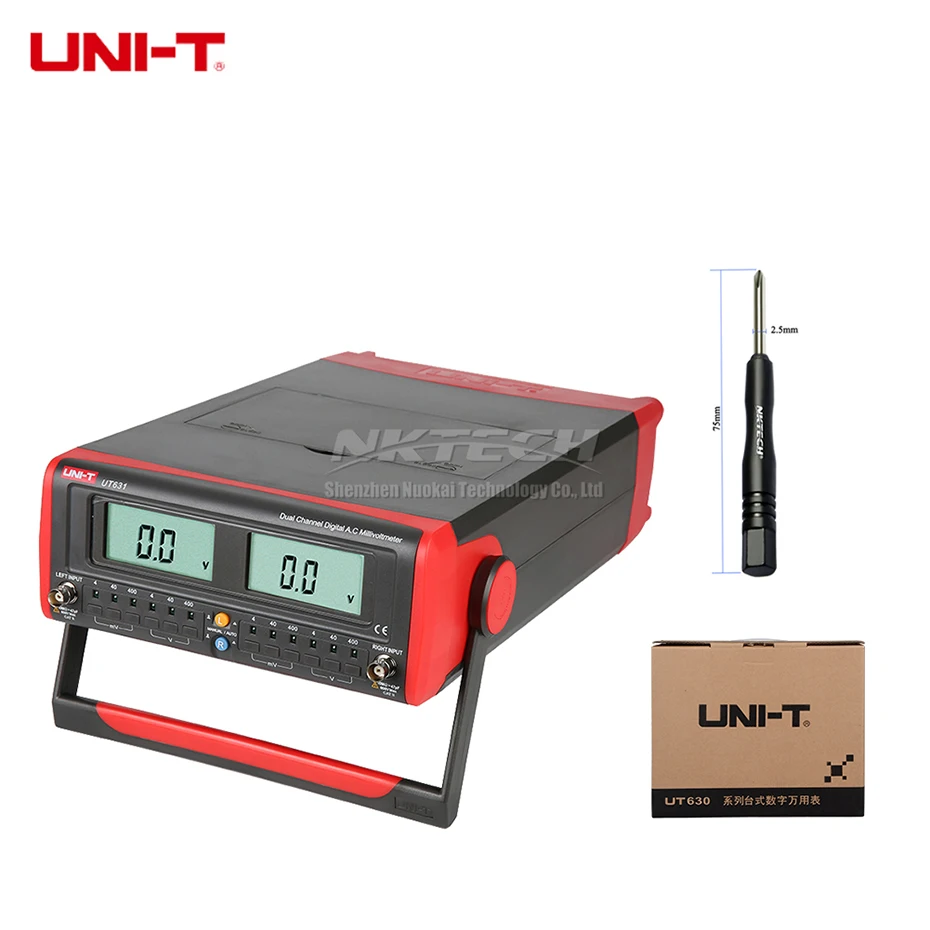 UNI-T UT631 UT632 AC милливольтметр, двухдисплейныйй измерительный прибор канал AC Милли вольтметры Voltimetro цифровой ЖК-дисплей Дисплей Напряжение тестер 4 мВ-400 V - Цвет: UT631 10Hz-2MHz