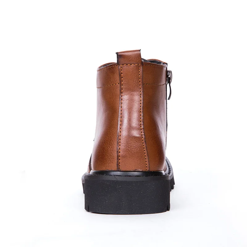 Зимние теплые Мужская обувь Модная с перфорацией типа броги высокие ботинки на