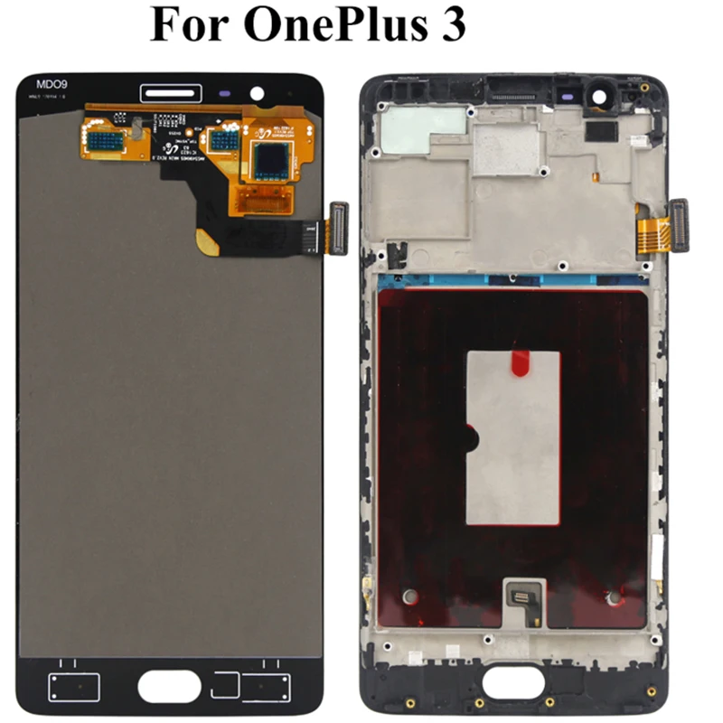 5 дюймовый ЖК дисплей для Oneplus 3 три протестированный экран с рамкой в сборе