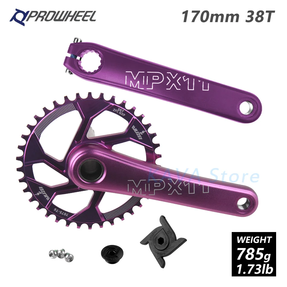 170mm Purple 38T MTB велосипед кривошипно костюм звездочки 170 мм горный велосипед звездочка цепной передачи узкая широкая цепь из колец цепь 30/32/34/36/38T передняя Звездочка для SRAM GXP XX1 X9 модными принтами XO - Цвет: 170mm Purple 38T