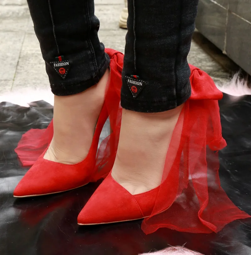 Женские свадебные туфли-лодочки красные туфли на высоком каблуке-шпильке с