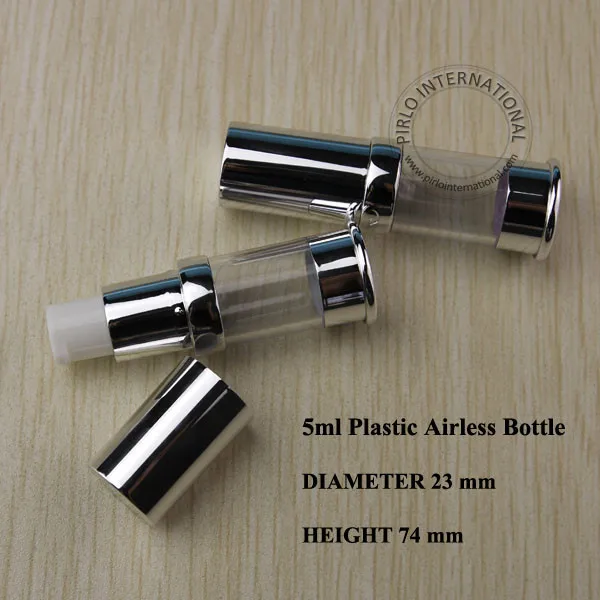 5 мл яркий серебристый Эмульсия безвоздушного вакуумный бутылка лосьон насоса