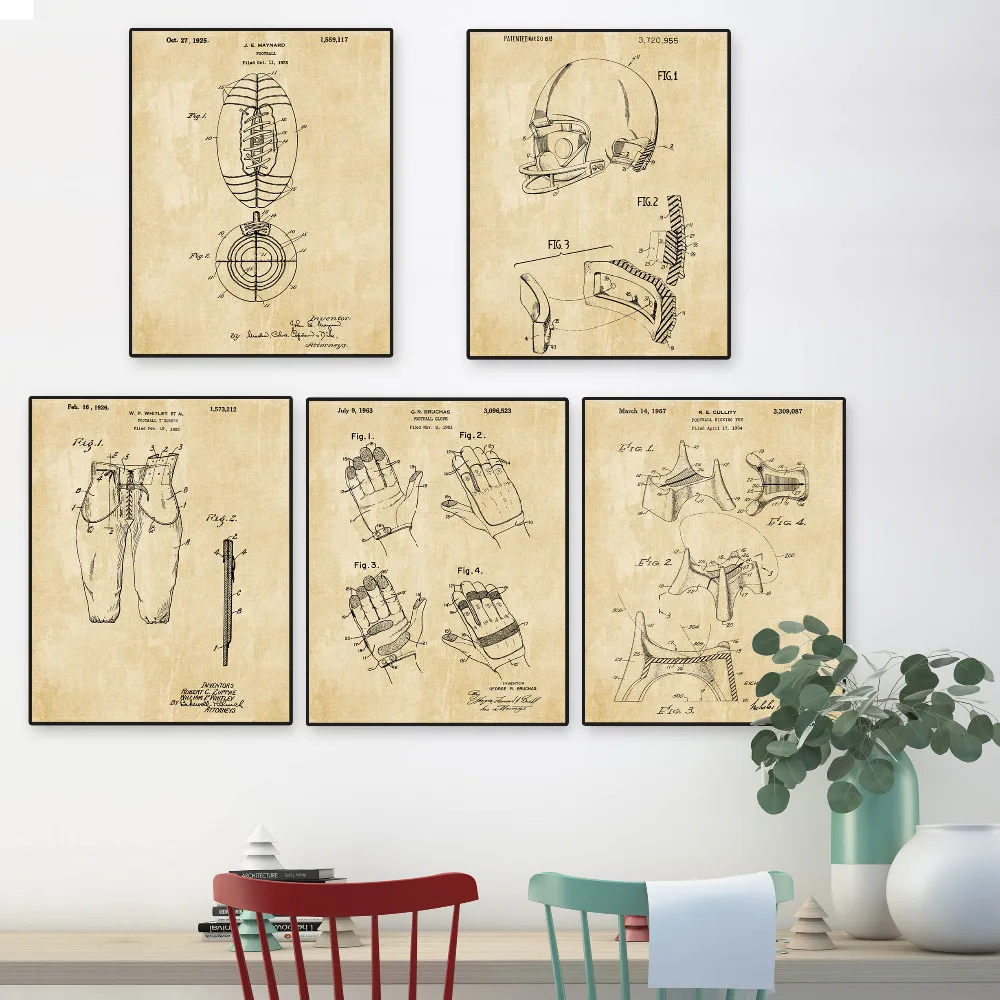 Винтажное Лакированное искусство для американского футбола и регби шлем брюки