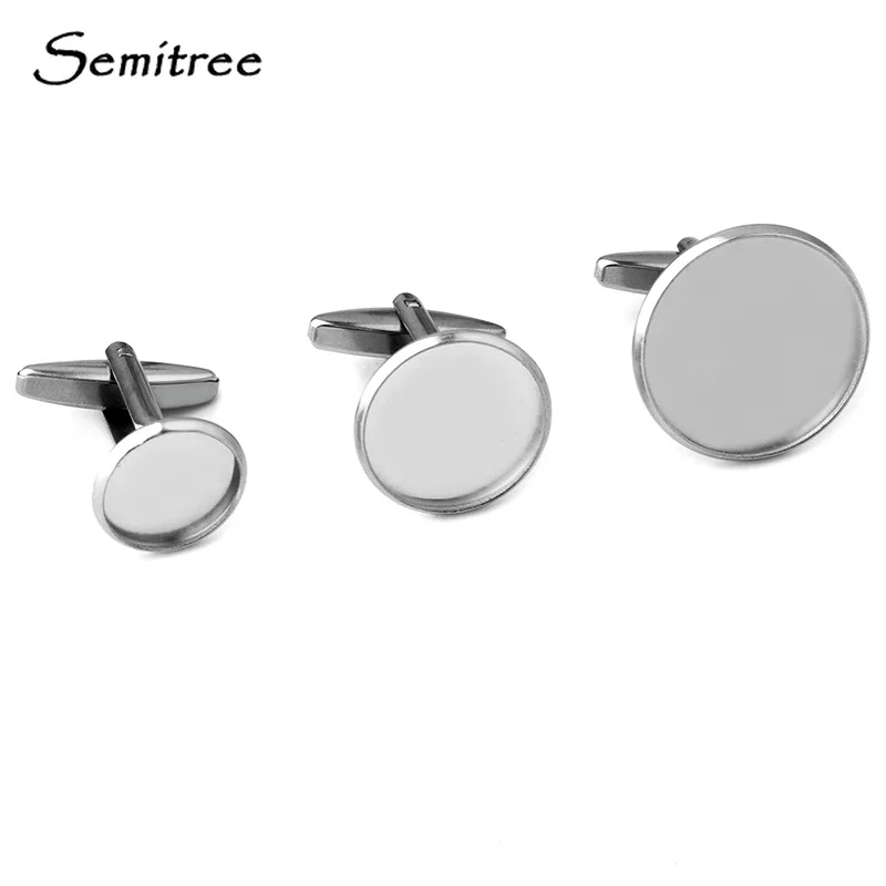 

Semitree 10Pcs Stainless Steel French Cufflinks Base Blank Tray Cabochon Cameo Setting DIY Jewelry Accessories 12mm 14mm 20mm