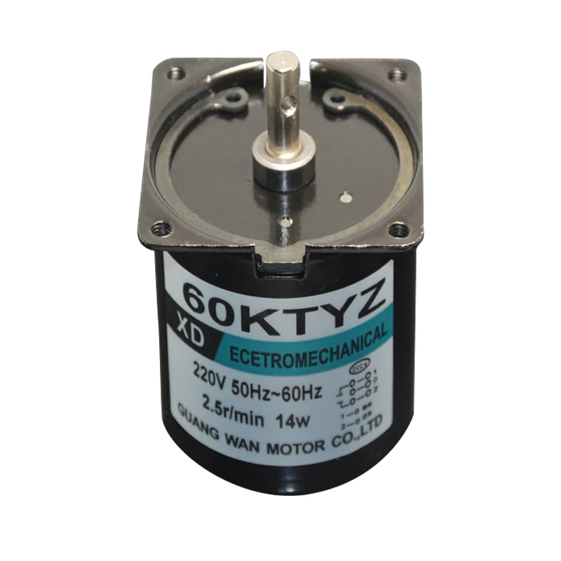60KTYZ AC мотор 220 В 14 Вт мини-мотор с медленной скоростью синхронный двигатель