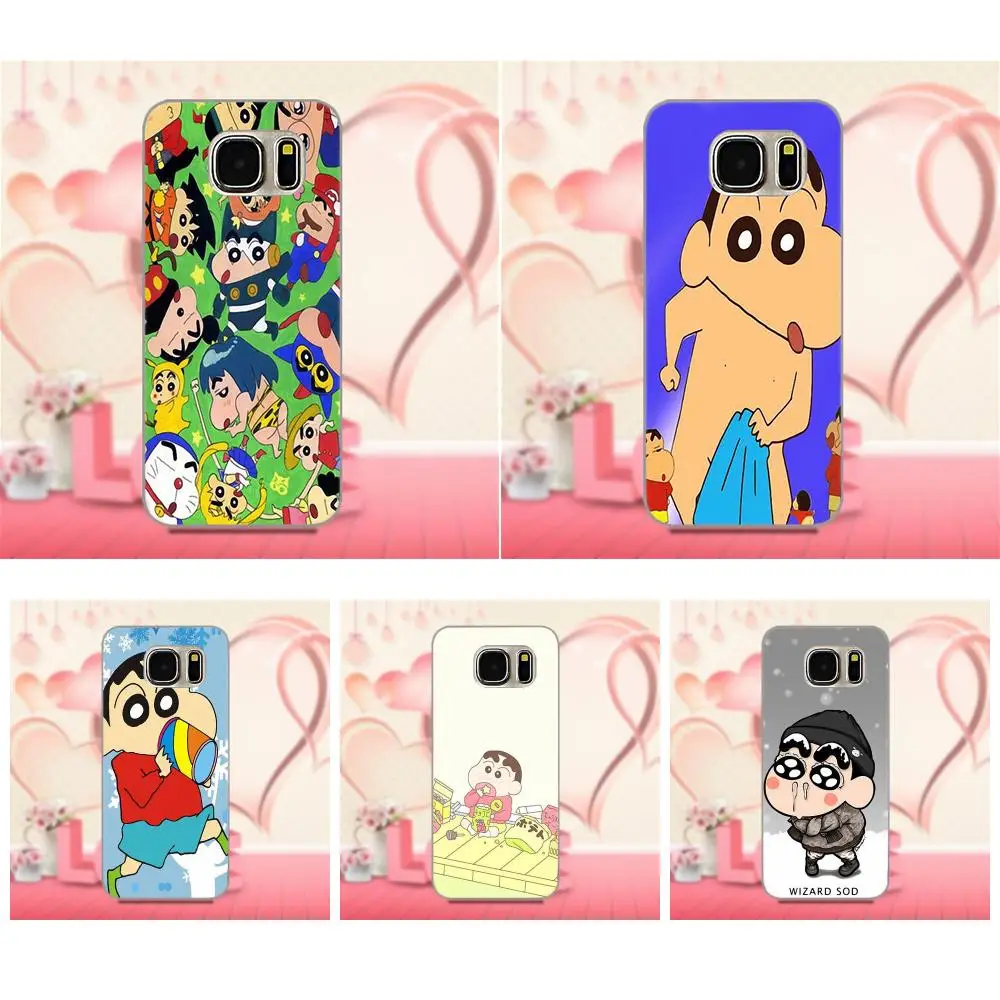 Мягкий Силиконовый ТПУ Прозрачный чехол для мобильного телефона Shin Chan Samsung Galaxy A3