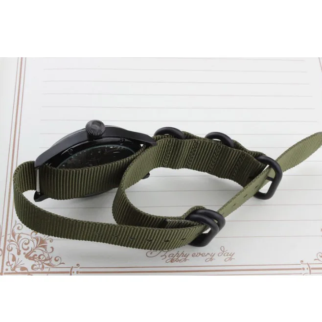 New Woven nylon canvas strap 18MM 19MM 20MM 21MM 22MM 23MM 24MM 26MM Black Green Gray Sports Watchband