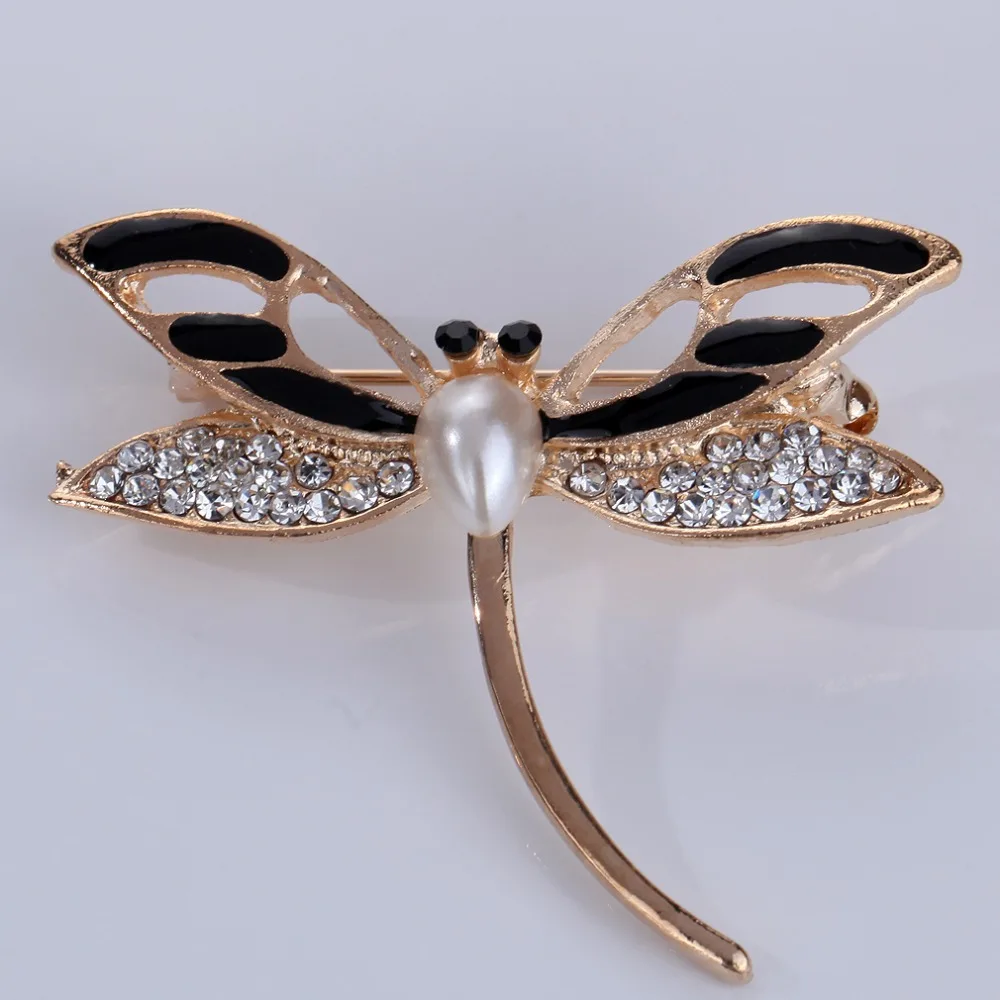 Модные Для женщин ювелирных изделий кристалл стрекоза чернокрылого Стиль