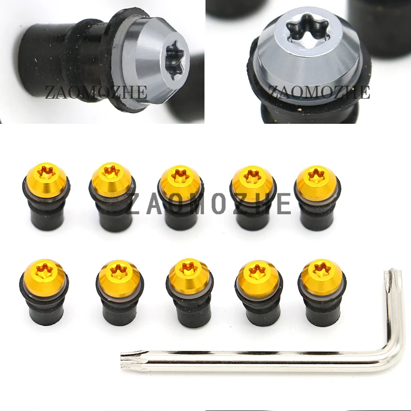 

10 шт. M5 * 16 винты для лобового стекла винты болты обтекатель гайки комплекты для Kawasaki Yamaha Suzuki Honda Ducati универсальные