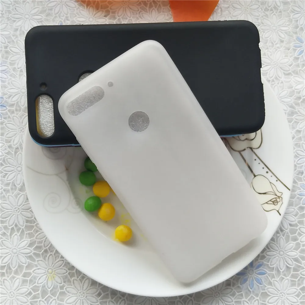 Силиконовый матовый чехол Макарон Для Huawei Honor Y7 Prime 2018 Enjoy 8 яркий высокого