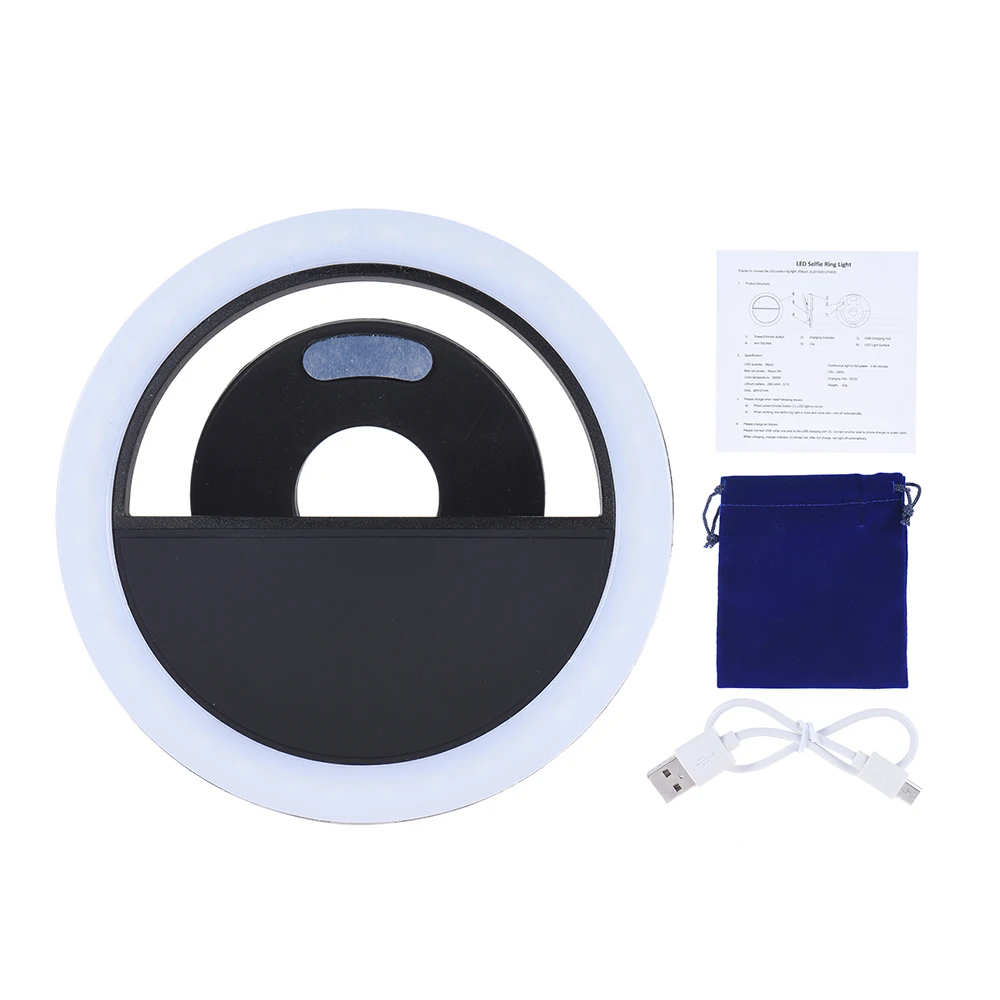 Andoer LED селфи кольцо свет портативный мини клип-на заполняющий со встроенным