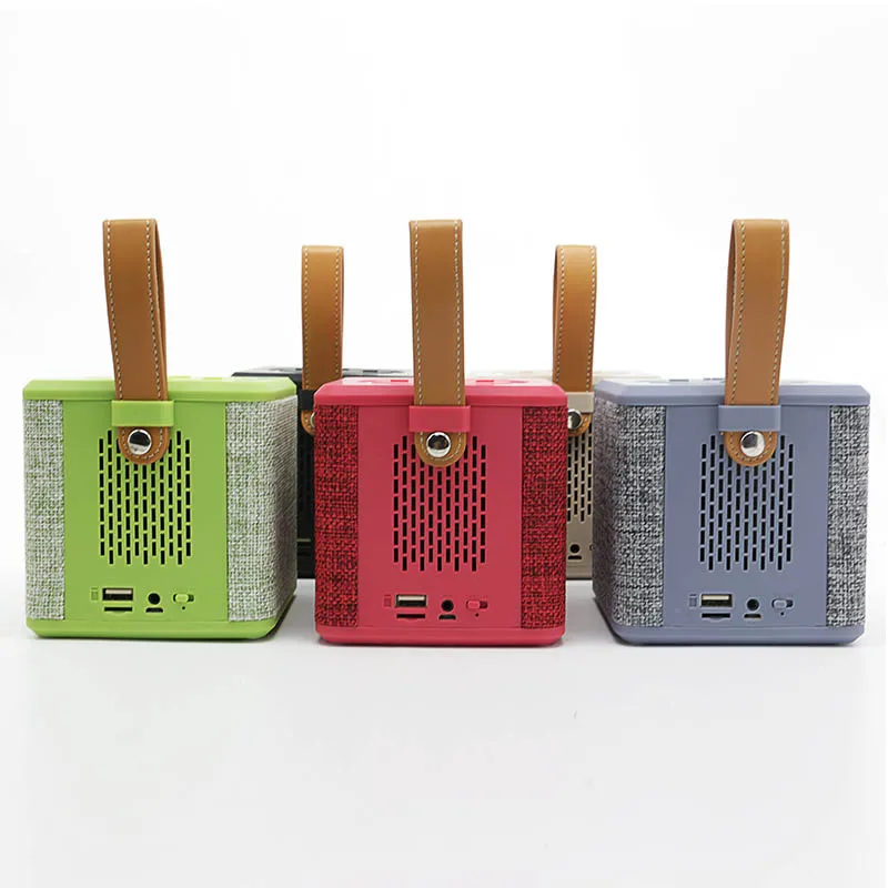 Квадратный Bluetooth Динамик мини Ткань ручной Портативный FM Redio музыкальный центр