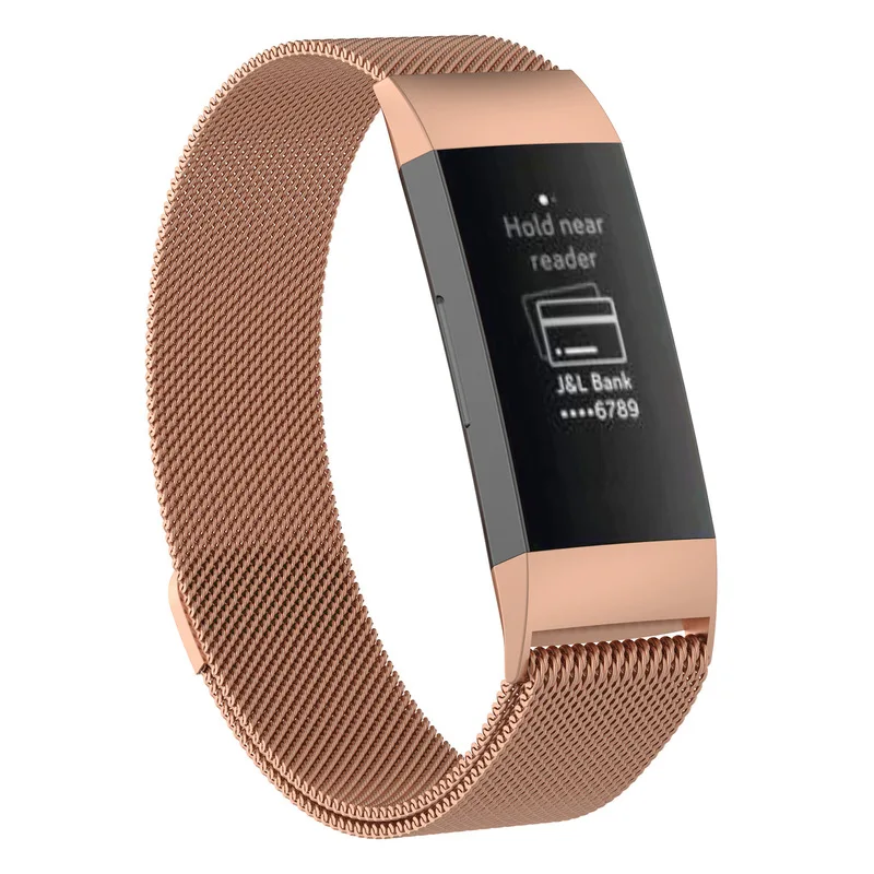 Rose Gold Для Fitbit Charge 3 Band Milanese для Fitbit Charge 3 Milanese Band Магнитный Петля из нержавеющей стали умный ремешок для часов на замену - Цвет: Rose Gold