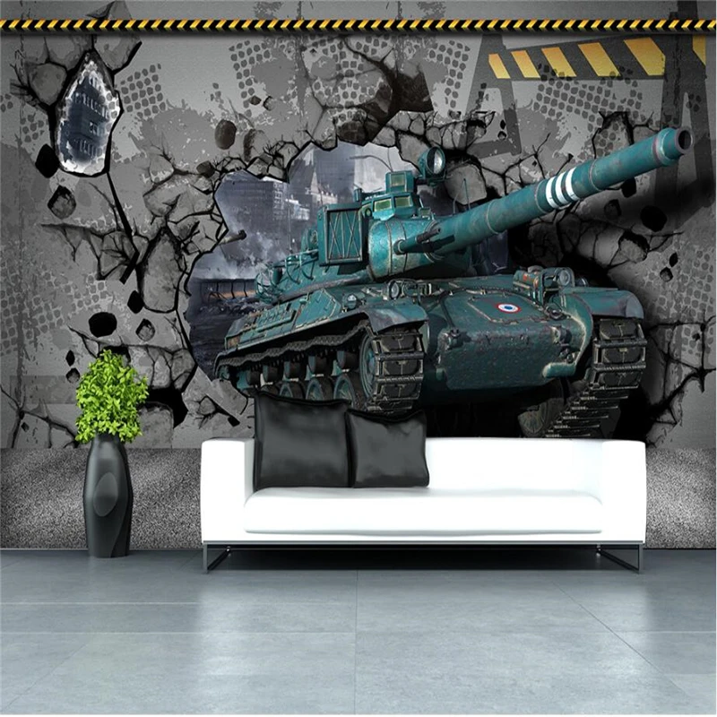 Фотообои beibehang на заказ настенные наклейки 3D Френки ретро-танки обои - купить по
