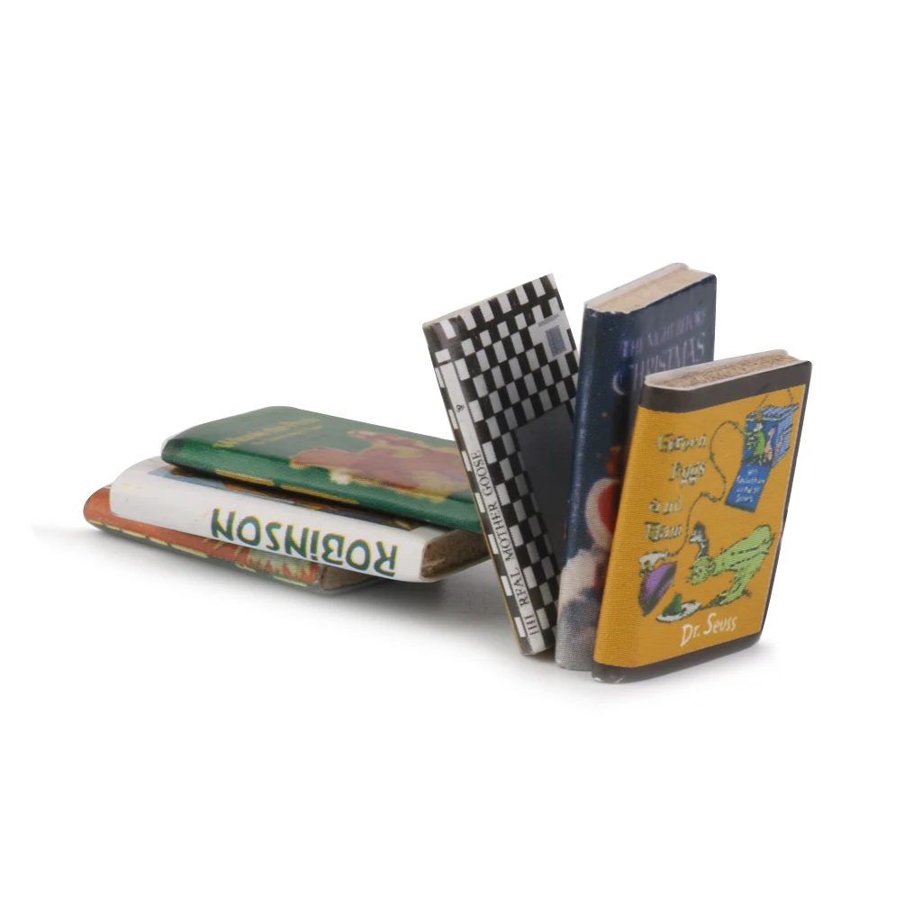 

Lot of 6pcs 1:12 Scale Dollhouse Miniature Colorful Wooden Books