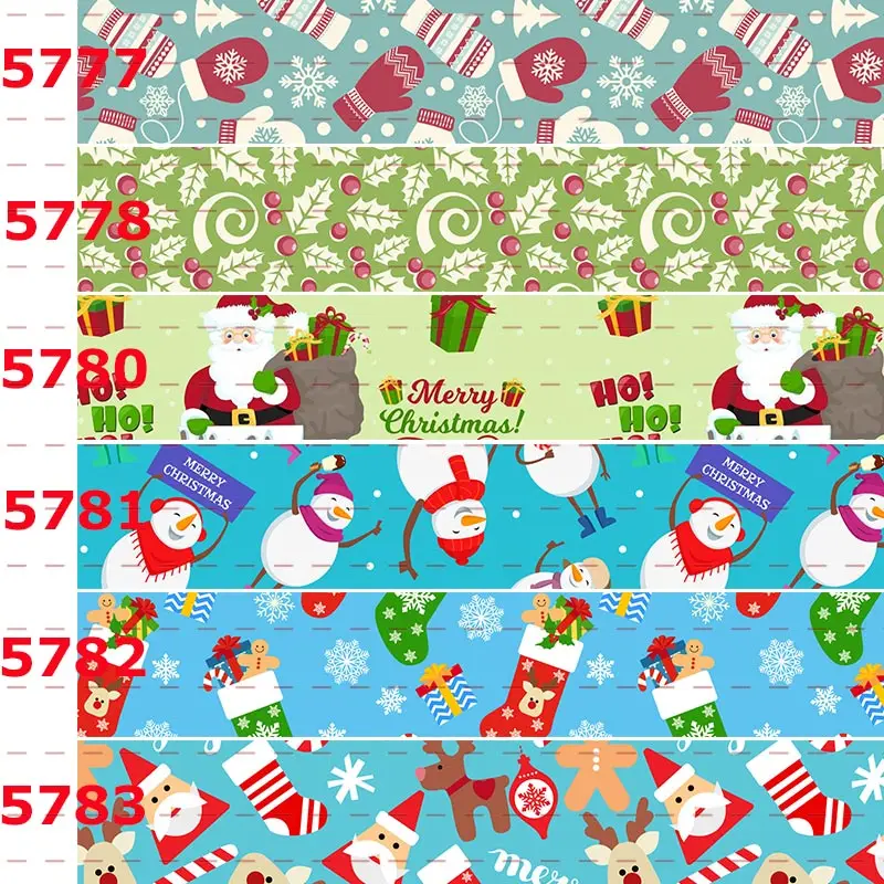 

New 50 yards lovely ribbon Merry Christmas ribbon printed grosgrain ribbon 5777