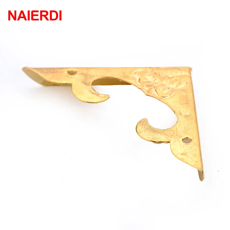 NAIERDI 10 шт. античный угловой кронштейн декоративная шкатулка золотой Угловой