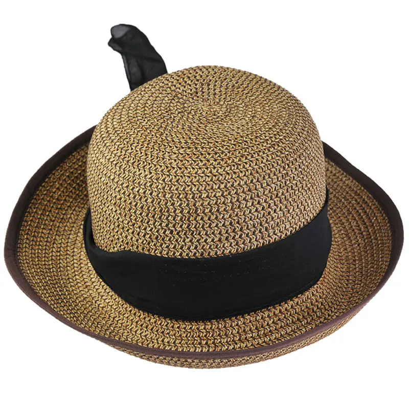 Шляпы широкополые для женщин Для 2018 Летняя мода Соломенная пляжная шляпа с