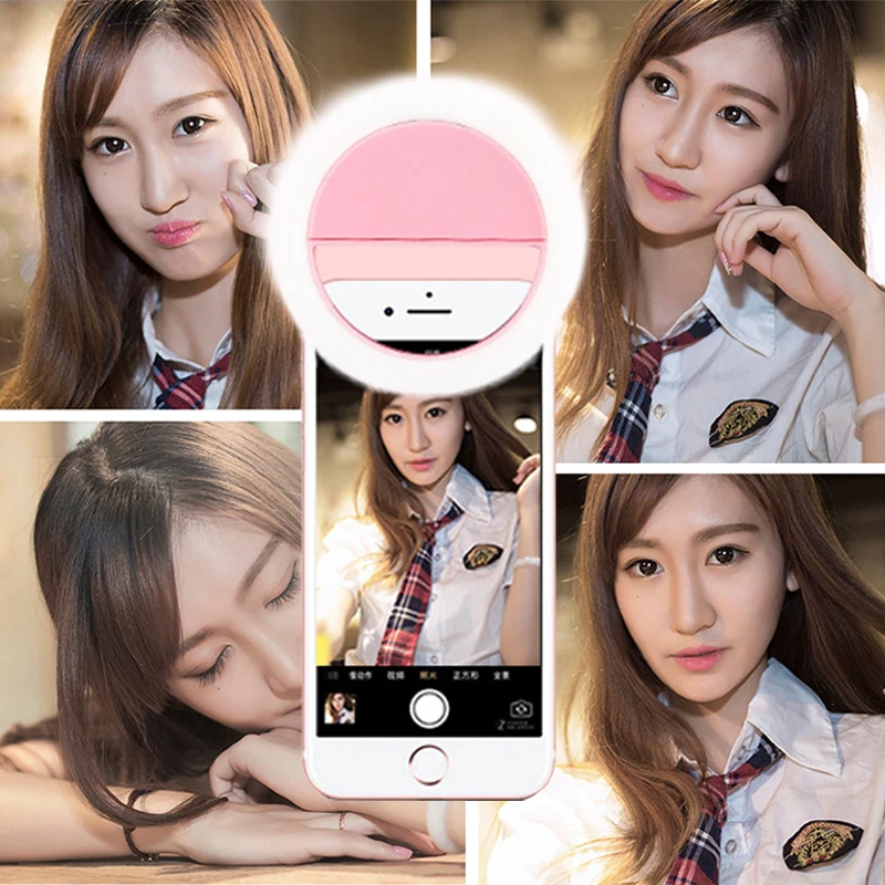 Перезаряжаемая светодиодная Кольцевая вспышка KOMERY с автоспуском кольцевой