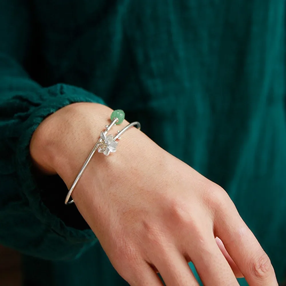 LARGERLOF 925 пробы Серебряный браслет регулируемый халцедон Fine Jewelry простой Винтаж