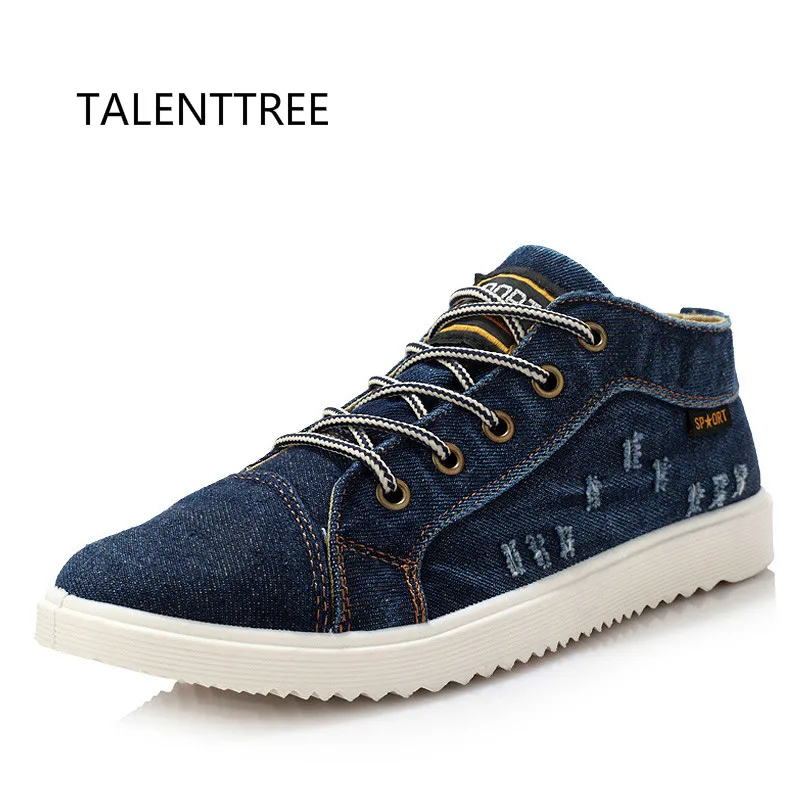 Модная ВИНТАЖНАЯ ДЖИНСОВАЯ парусиновая обувь в британском стиле мужские