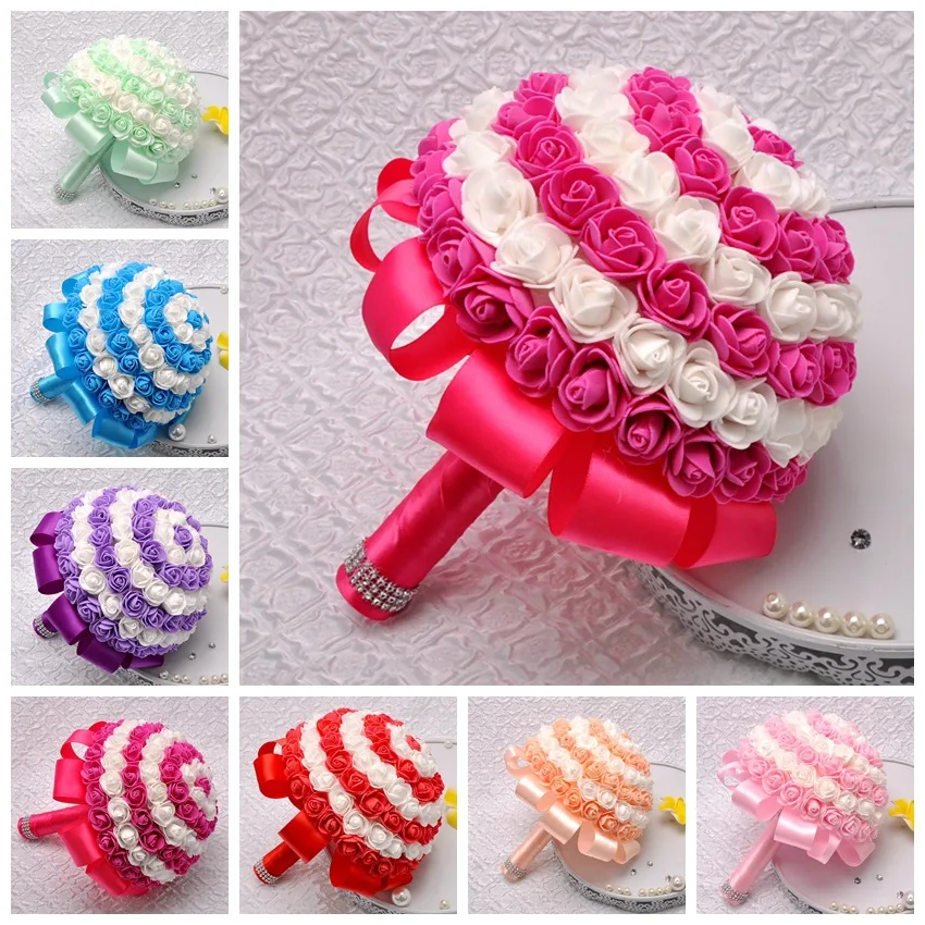 2019 горячая Распродажа красивые конфетные цвета ПЭ розы подружки невесты