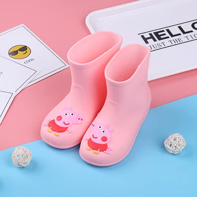 SHOES Детские резиновые детские сапоги из ПВХ для маленьких девочек; желе; милая дождевая обувь с бантом; плащи; сезон весна-лето; для сохранения холода; сезон осень-зима - Цвет: SHOES