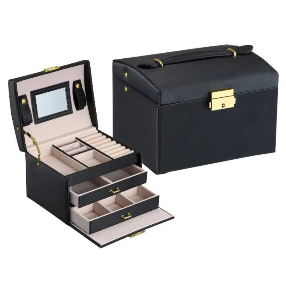 3 яруса ювелирные изделия упаковка коробка макияж серьги чехол для хранения