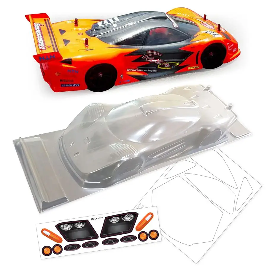 Новая команда C 1/10 на дороге Корпус кузова 1:10 rc автомобиль Mclarene F1 GTR желтый 190 мм