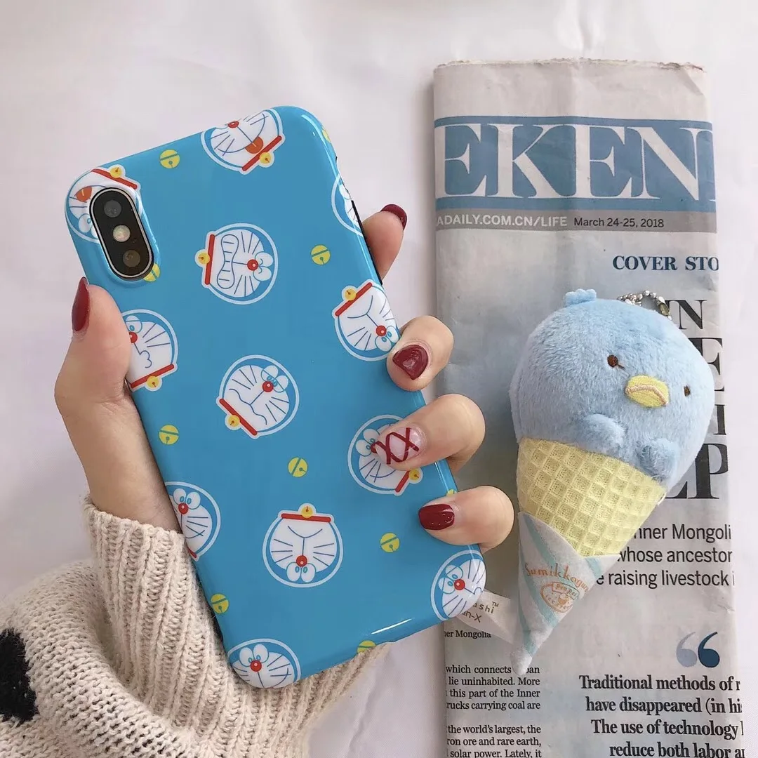 Fashion Cute Cartoon Anime Doraemon Phone Case For iPhone Xs MAX Xr X 7 8 6 6s plus funny pattern soft silicon back cover Capa |