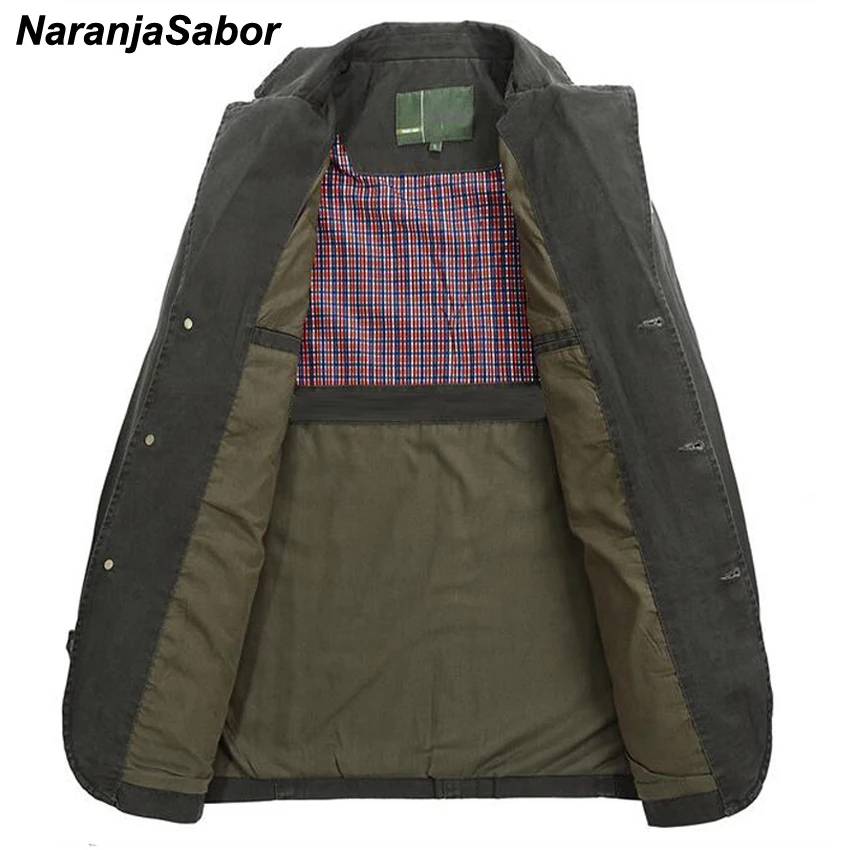 NaranjaSabor Men's Military Jackets Casual Spring Autumn Solid Male Coats Fashion Windbreakers Slim Fit Outerwear Clothing N471 | Мужская