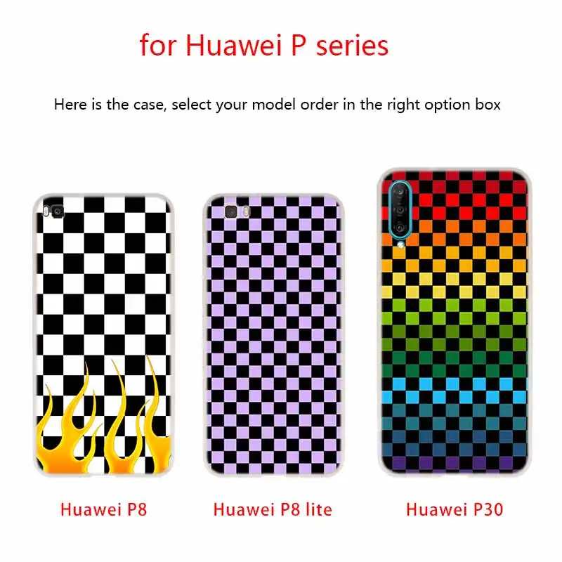 Чехол MLLSE в шахматную клетку силиконовый мягкий чехол из ТПУ для Huawei P30 P20 Pro P10 P9 P8